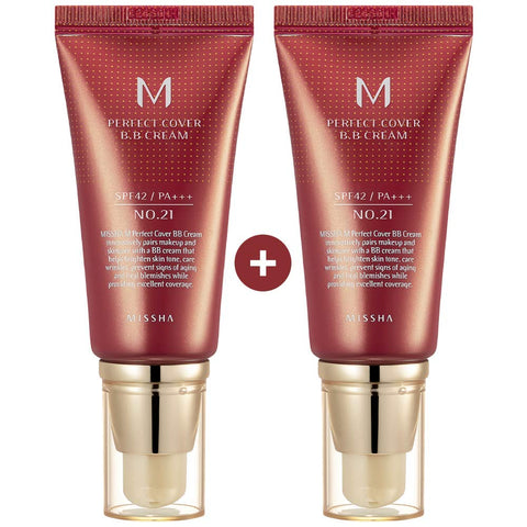 Missha M Perfect Cover Bb Cream SPF 42 Pa Plus # 21, facial make up, brightening, UV protection, K-beauty TWO BOEXES