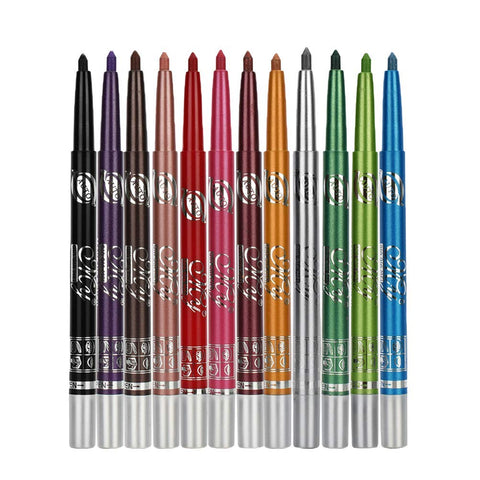 Eyeliner Pencils - 12 Colors Retractable Eye Makeup Liners for Women, Easy Apply Colored Eyebrow Pencil Waterproof Soft Crayon Eye Shadow Set