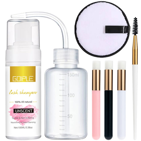 100ml Eyelash Extension Cleanser Lash Mousse Unsent Lash Shampoo for Extensions, Natural Lashes Makeup & Mascara Remover Professional & Self
