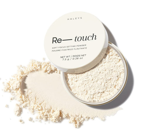 HALEYS Re-touch Soft Focus Loose Setting Powder (Fair), Skin Perfecting, Longwear, Blurs, Smooths, Nourishes, Ultra-Blurring, Lightweight, Absorbs excess oil, No flashback, for All Skin Types and Tones, Cruelty-Free, Vegan, Sustainable (2.1 oz)