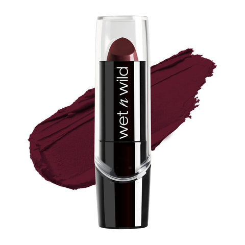 Wet n Wild Silk Finish Lipstick, Hydrating Lip Color, Rich Buildable Color, Black Orchid Red