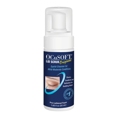 OCuSOFT Lid Scrub Original Foaming Eyelid Cleanser - Mild Instant Foaming Eyelid & Eyelash Cleanser - Daily Eyelid Wash to Remove Oil, Dust, Pollen & Eye Makeup - 7.25 fl oz