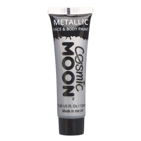 Cosmic Moon - Metallic Face Paint makeup for the Face & Body - 0.40fl oz - Create mesmerising metallic face paint designs! - Silver