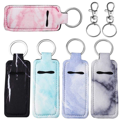 Pengxiaomei 5 Pcs Marble Chapsticks Holder Lip Balm Holder for Lipstick, Stocking Stuffers Small Gift for Women
