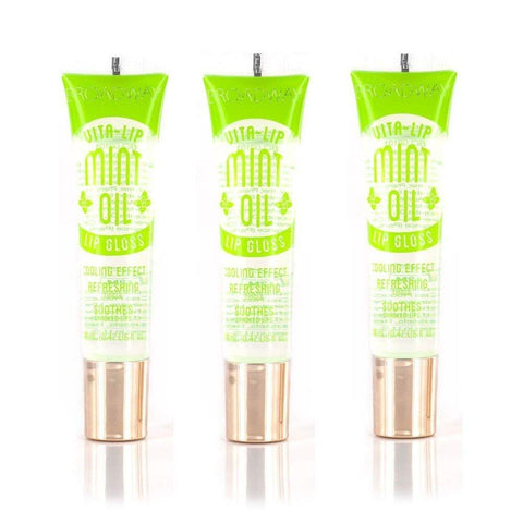 Broadway Vita-Lip Clear Lip Gloss 0.47oz/14ml (BCLG0101- Mint Oil),Pack of 3