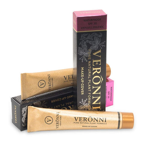 VERONNI Full Coverage Make-Up Cover Waterproof Hypoallergenic Tattoo Cover Up Concealer High Cover Foundation For Dark Eye Circle Acne Scar (208)