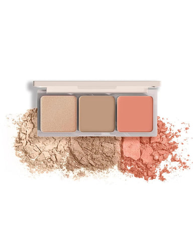 AMIIR Trio Contour Powder Makeup Palette Bronzer Blush Highlighter Face Sculpt Contouring Kit Collection, Blush