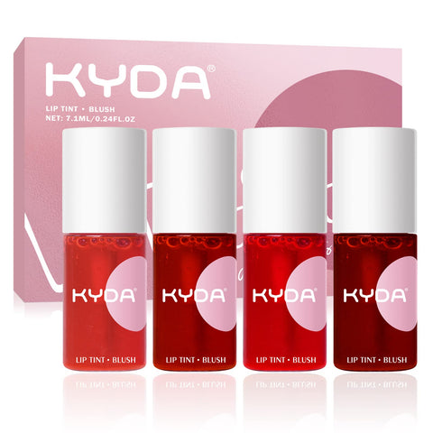 KYDA 4 Colors Lip Tint Stain Kit, Water Gel Lip Tint, Natural Matte Finish, Moisturizing Waterproof Lipstick, Lasting Lips Tattoo Makeup, by Ownest Beauty