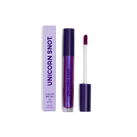 UNICORN SNOT Liquid Metal Lip Paint | Intense Pigment, Non-drying, Long-lasting, Metallic Top Coat Lip Color | Gluten Free, Vegan & Cruelty-free Waterproof Lip Makeup - BOOM (Atomic Purple)