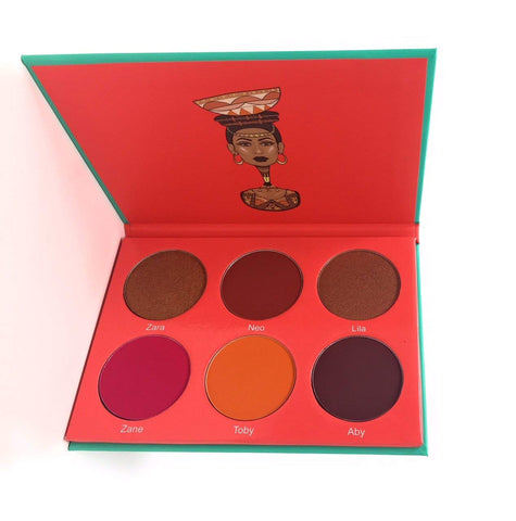 Juvia's Place Blush Palette Saharan Vol.1, 6 Pan, Mauve and Browns Shimmers and Mattes, Blush and Contour, Darker Skin Tone, Vegan, Cruelty Free