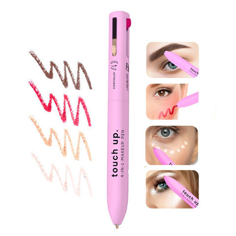 Katelia Beauty Touch Up 4-in-1 Makeup Pen (Concealer, Eye/Brow Liner, Lip/Blush, & Brightener) All-in-One, Multi-Functional Portable Beauty Product, On The Go Travel Makeup Pencil, Refillable Magic Pen (Makeup Pen B)