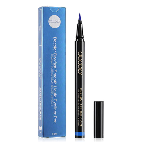 Docolor Waterproof Eyeliner Pen Super Slim Liquid Precise All Day Eye Liner Gel Blue