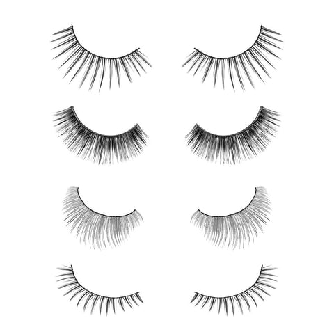 Salona Eye Splashes False Eyelashes Bulk 70 Pairs of Fake Eyelashes with Different Style Thin Natural Look Wispies Cat Eye Fluffy Volume 7 Styles Bundle