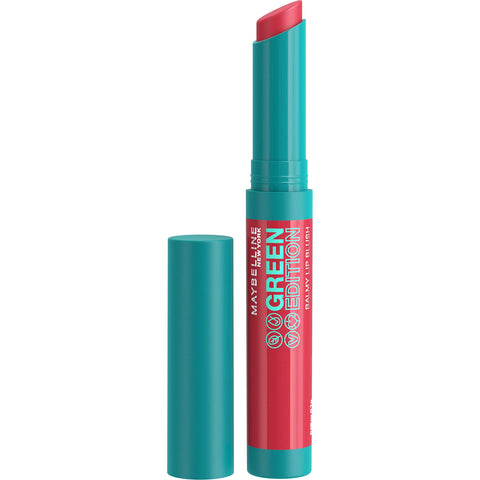 MAYBELLINE New York Green Edition Balmy Lip Blush, Formulated With Mango Oil, Dusk, Cherry Pink, 1 Count