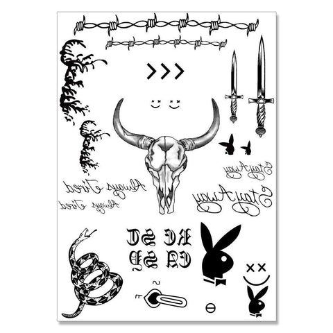 EBaokuup Post Face Malone Temporary Tattoos Set - Halloween Costume Accessories and Parties Temporary Tattoos for Women and Men, Skin Safe (1)