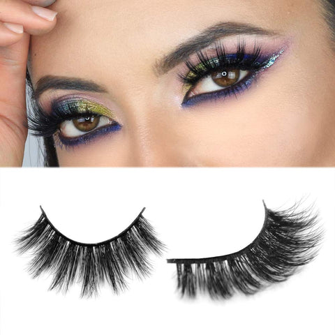 Arison Mink Lashes Fake False Lashes 3D Mink Lashes Fluffy Wispy Mink Eyelashes Natural Look Strip Dramatic Long Handmade Reusable Lashes 1 Pair Pack for Women Makeup (D28)