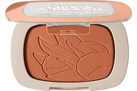L¡¯Oreal Paris Life¡¯s a Peach Blusher, a Compact Powder Blush in a Peachy Beige Shade, Mirror and Brush Included, Scented, Buildable Formula