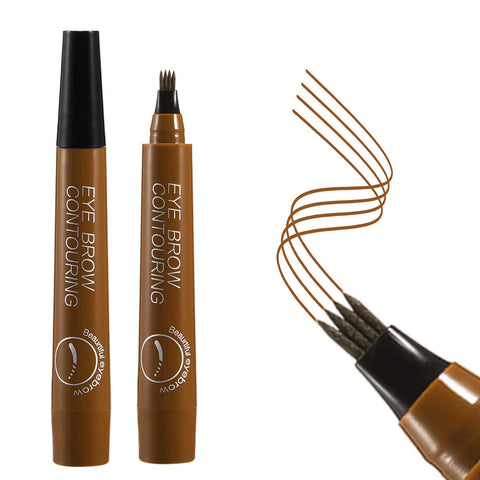 Apooliy Liquid Eyebrow Pen, Waterproof Microblading Eyebrow Pencil with a Micro-Fork Tip Applicator, Creates Natural Looking Brows Effortlessly