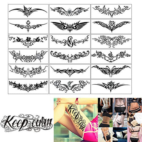 ELANE 19 Sheets Temporary Tattoos for Women Sexy,Tattoo Stickers for Women,Fake Tattoos Women,Tattoo Stickers for Men