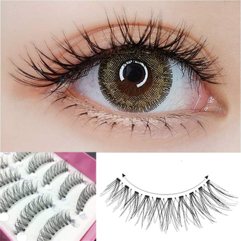 Dorisue False Eyelashes Wispy Short False Eyelash women Special eyelashes 100% Handmade Eyelashes Pack (10 Pairs Set)