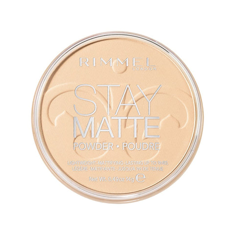 Rimmel London Stay Matte Long Lasting Pressed Powder, Transparent [001] 0.49 Ounce (Pack of 1) (packaging may vary)