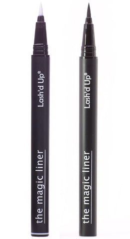 Lash'd Up 2-in-1 Lash Glue & Eyeliner (Extra-Strength, Clear & Black 2PCS) Glue Liner Pen Waterproof for False Lashes, Strong Hold 0.06 Oz. (2 PCS)