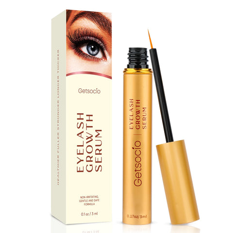 Premium Eyelash Serum by Getsocio, Lash Boosting Serum for Longer, Fuller Thicker Looking Lashes (3ML)