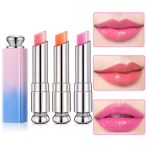 BINGBRUSH 3 Pcs Color Changing Change Lipstick Lip Balm,Korean Magic Lipstick Color Change Changing Lip Tint Tinted Stain Gloss Balm Long Lasting Waterproof Moisturizer Glossly Lipstick Set for Women