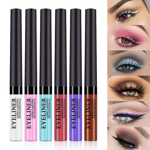 UNIQUE2U Matte Liquid Eyeliner 6 Pieces 6 Colors Professional Bright-colored Long Lasting Waterproof Eyeliner Eye Liner Pen Set, Best Liquid Eyeliner for women girl (6 Matte A)