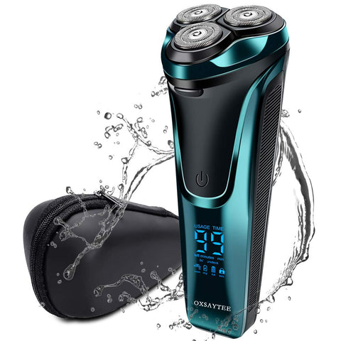 Electric Razor for Men Electric Rotary Shaver LED Display Cordless Rehargeable Razor with Pop-up Beard Trimmer Painless Waterproof Wet Dry Shaver for Face Public Hair Beard Style Father's Day Gift