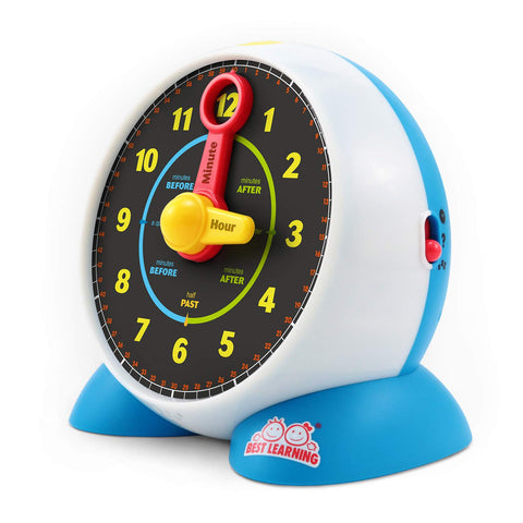 BEST LEARNING 3021 Clock - Educational Talking Learn to Tell Time Light-Up Toy with Quiz and Sleep Mode Lullaby Music for Toddlers Kids