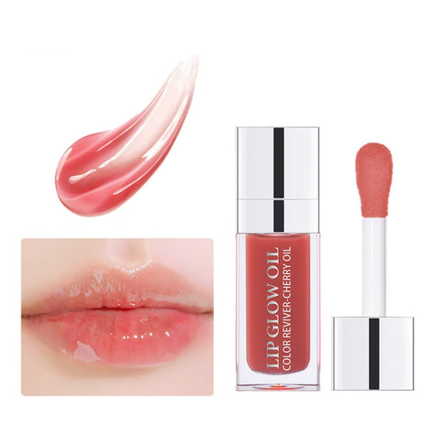 MAEPEOR Hydrating Lip Glow Oil 10 Colors Moisturizing Lip Oil Gloss Non-sticky Transparent Lip Gloss Long Lasting Nourishing Tinted Lip Balm for Lip Care and Dry Lip with Big Brush Head (IColors 12)