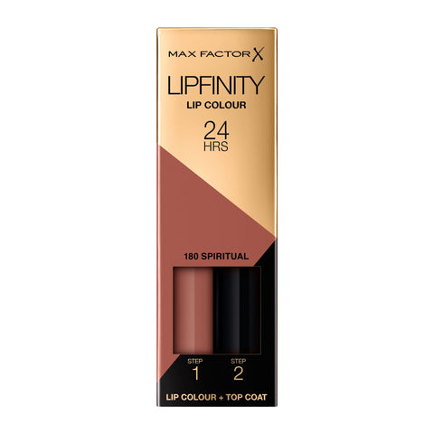 Max Factor Lipfinity Paint for Lips & Moisturizing Top Coat, Spiritual 180, 1 system