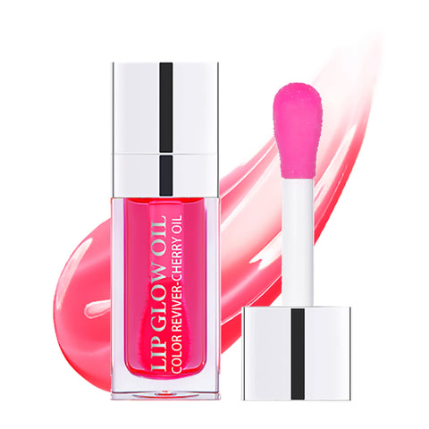 Plumping Lip Oil,Long Lasting Hydrating Lip Glow Oil,Nourishing Lip Glow Oil Lip Balm,Non-sticky Lip Oil Tinted for Lip Care and Dry Lip(Cherry)