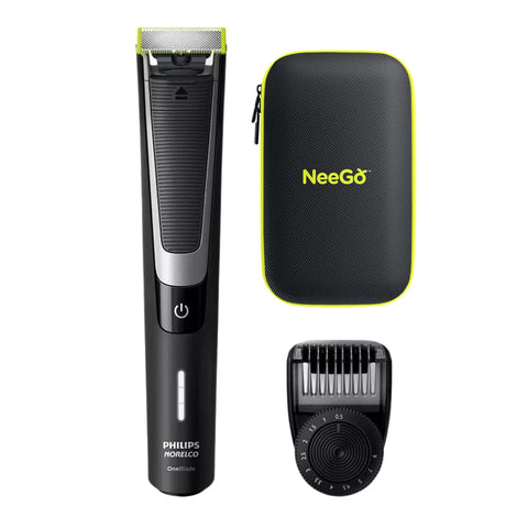 Philips OneBlade Pro Kit, Hybrid Styler Electric Trimmer and Shaver, QP6510 + NeeGo Case for Philips Norelco Oneblade