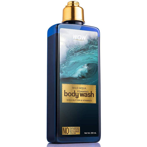 WOW Skin Science Wild Aqua Foaming Body Wash - No Parabens, Sulphate, Silicones & Color, 250 ml