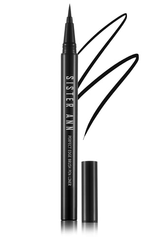 SISTER ANN Perfect Edge Brush Pen Liner | Smudge Proof and Waterproof Liquid Eyeliner | Edge Black Eyeliner Liquid Liner | Korean Makeup Eyeliner Brush | Beauty Gifts for Women Eye Makeup (0.01 oz)