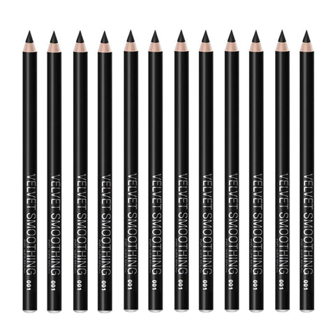 Black Eyeliner Pencil Set - 12 PCs Smudge Proof Matte Waterproof Long Lasting Makeup Eye Liners