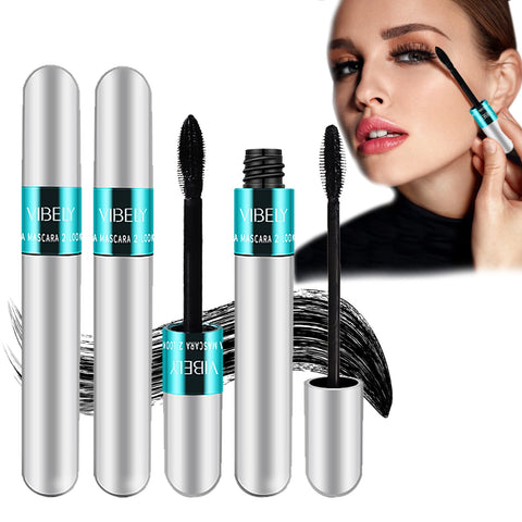 Lash Cosmetics Vibely Mascara, Vibely Mascara 5x Longer Waterproof 2 in 1 Thrive Mascara 4d Silk Fiber Lash Mascara Vibely Mascara Black Natural