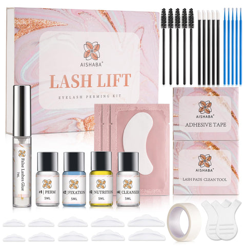 Aishaba Lash Lift Kit Eyelash Perm kit Professional Eyelash Lifting Kit with Tools Upgrade Lash Curling Long Lasting Wave Lashes Semi-Permanent Home or Salon Use