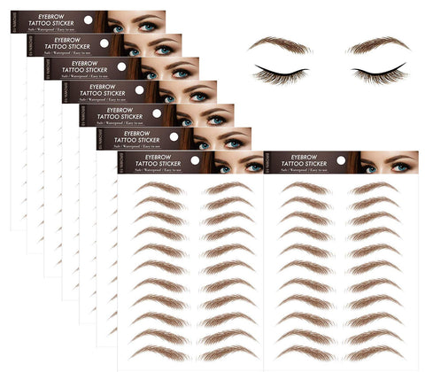 Eyebrow Tattoo Stickers, 4D Hair-like Authentic Eyebrows, Brown Imitation Ecological Lazy Natural Tattoo Eyebrow Stickers Waterproof for Woman Makeup Tool for Woman 88 Pairs (Classic Pattern?