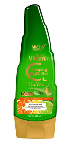 WOW Skin Science Pure Vitamin C Sleeping Night Gel with Aloe Vera, 150 ml