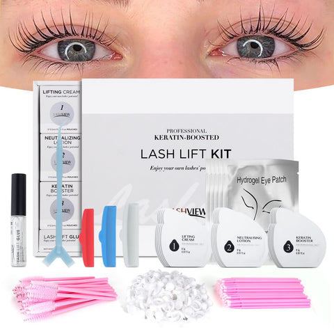 LASHVIEW Lash Lift Kit,Lash Lift,Professional Eyelash Perm Kit,Liquid Set,Semi-Permanent,Curling Perming,Wave Lift Extension Perm Set,5 Times