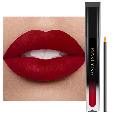 MAKI YIKA Red Lipstick Matte Long Lasting 24Hours, Brick Red Liquid Lipstick Smudge Proof & Waterproof for Christmas Lips Makeup, Cruelty Free | TRUST YOU