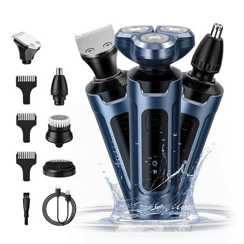 Sejoy Electric Razor for Men face, Shavers for Men pubic Hair and Beard, 5 in 1 Dry Wet Waterproof Rotary Men's Face Shaver Razors, Cordless USB Rechargeable for Shaving, Ideas Gift for Dad Husband