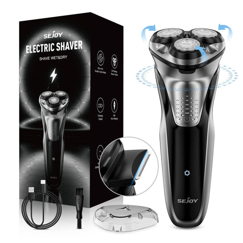 Shavers for Men Electric Razor Pubic Hair, Razors for Men Electric Shaver, Razor Men Electric Waterproof IPX7, Man Electric Shavers with Pop-Up Trimmer, 80000 power-1h Fast Charging-3D Floating Head