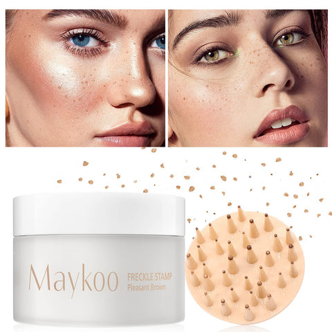 Freckle Stamp Natural Like Freckle Pen Makeup Fake Freckles Cushion Waterproof Long Lasting Quick Dry, Get Sun-kissed Stars Makeup Freckle in One Press, Pleasant Brown, 15g