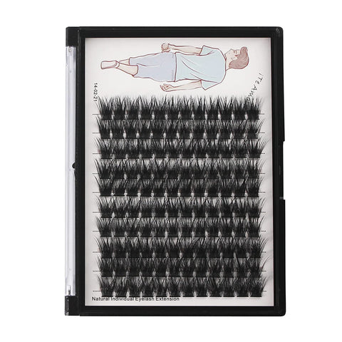 Dedila Large Tray-Grafted Wide Stem Individual False Eyelashes Thick Base 120 Clusters D Curl Natural Long Volume Eye Lashes Extensions Dramatic Look 8-20mm Available (15mm)