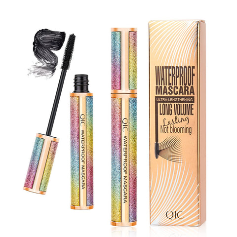 4D Silk Fiber Lash Mascara,Black Thrive Mascara Waterproof,Volume & Definition Thickening Lengthening Mascara No Clumping Lasting All Day