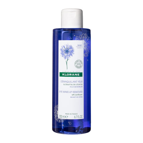 Klorane - Eye Makeup Remover With Organically Farmed Cornflower - For Sensitive Skin - Free of Oil, -Fragrance, & Sulfates - 6.7 fl. oz.